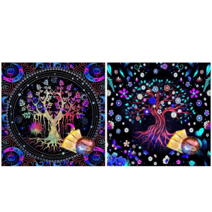 50x50/60x60/75x75cm Khăn trải bàn bài tarô Mat hình học divinations Khăn trải bàn trò chơi với bàn cờ oracles Pad Rune Hỗ trợ mat