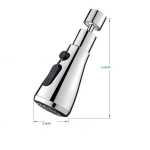 3 Mode Shower Head Kitchen Tap 360° Rotatable Kitchen Flush High-Pressure W/ Faucet Sprayer Tap Replacement Kitchen Button
