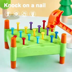 Kids Hammering Toy Knocking Nail Montessori Fine Motor Skills Early Educational Puzzle Table Game