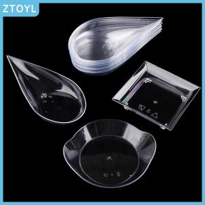 ZTOYL 10Pcs Transparent Mini Appetizer Plates Ice Cream Cup Plastic Fruit Candy Cake Jelly Yogurt Mousse Dessert Container Pastry Tool
