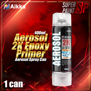 AIKKA 2K Epoxy Primer Grey Spray Paint Aerosol Spray Tin Spray 400ml AK679 Surfacer Undercoat