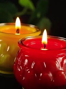 【SG Ready Stock】批发 Smokeless Candle 24 hours Lotus Shape Glasses Veg Oil Praying Butter lamp Candle莲花酥油灯24小时玻璃