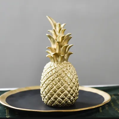 Eyre Ornamen nanas emas tiga dimensi ornamen nanas ringan pintu masuk ruang tamu rumah mewah kerajinan resin