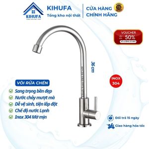 Vòi Rửa Chén Bát Xoay 360 độ INOX 304 Loại 1 Cao Cấp Đường Nước Lạnh WN-W701M