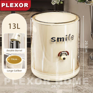 Plexor 13L Circular Trash Can without cover Simple Dual Barrels Round Dustbin For Kitchen Bathroom Toilet Trash Can Living Room Waste Garbage Bin
