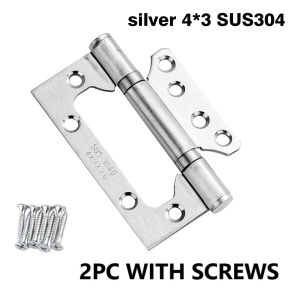 2PCS Door Hinges Stainless 4x3 Easy Install Door Hinges Butterfly Type Heavy Duty Hinges With Screw 304 Stainless Steel