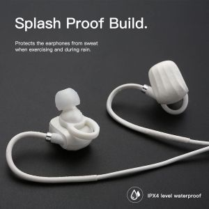 GGMM W710 Wireless Bluetooth Sport Earphone with Remote Control Microphone Black White Noise Reduction in Ear Hook Noise Cancelling Comfortable 7Hrs Waterproof High Quality Sound Earbud Hook HD Clarity Handsfree Jogging Running Exercising Exercise Cycling