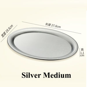 Multipurpose 304 Stainless Steel Tray Exquisite Oval Shaped Plate Dulang Keluli Tahan Karat 不锈钢椭圆餐盘