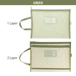 Double Layer Nylon Document Bag File Folder Zipper Bags School Office Storage 文件袋