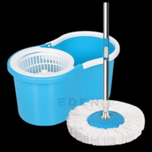 EX - Satu Set Alat Pel Lantai Stainless dan Plastik Super Spin Mop Alat Pel Lantai Putar Plus Ember
