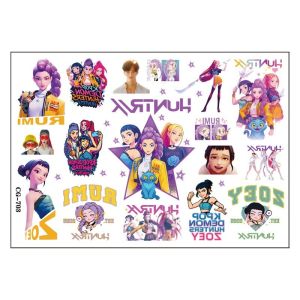Kpop Demon Hunters Theme Birthday Party Cartoon Tattoo Sticker Childrens Toy Gift