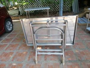 โต๊ะ โต๊ะสแตนเลสพับได้ เกรด 304 แท้ งานไทย แข็งแรงทนทาน มีขนาด 112*71*75 cm และ 113*65*76 cm