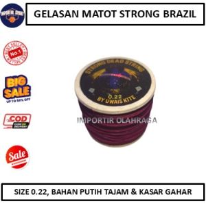 Benang Gelasan Senar Matot Bogel Strong String Brazil 0.22 Bahan Putih 1200 Yard Layang layang Tarik Jepret Layangan