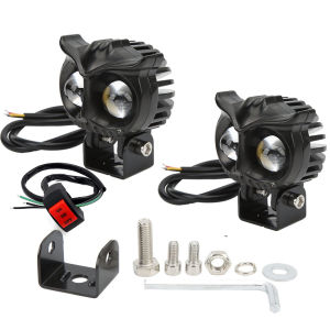 Mini Owl Driving Light Motorcycle Led High Low Beam Dual Color 6000k White Yellow Super Bright