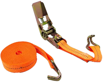 [SG STOCK] RATCHET TIE DOWN Orange Cargo Strap Luggage Lashing Strong Strap Belt With Metal Buckle Tow Rope