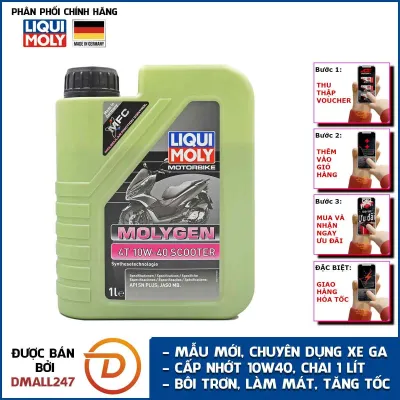 Dầu nhớt tổng hợp chuyên dụng cho xe tay ga Molygen Liqui Moly 1L 10W40 21719 - Mẫu mới scooter nhập Đức mát xe