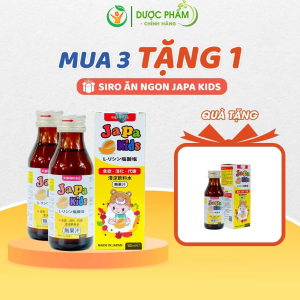 Combo 3 Tặng 1 Siro Japa Kids Kích Thích Ăn Ngon Tăng Chiều Cao Cho Bé 100ml