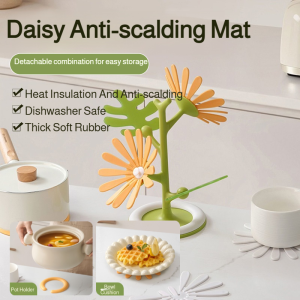 🔥Hot Sale🔥Household Placemats Daisy High Temperature Plate Mat Casserole Mat Bowl Mat Heat Ulation Mat Daisy Heat Resistant Pot Holders Creative Flower Shape Hot Pads Heatproof Trivets For Kitchen Dining Table Mats Bowls Pans Soup Pot Plate Coasters Set