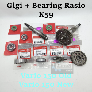 Paket Gigi + Bearing Rasio Set K59 Honda Vario 150 Old Vario 150 New Gear Gir Gardan Presisi Awet