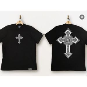 CROSS MANDALA - V160 - GOOD MAFIA -  PREMIUM BLACK Cotton Top Asian Tshirt