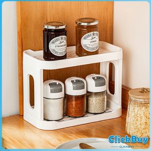 ClickBuy ชั้นวางของบนโต๊ะ  2 ชั้น ชั้นพลาสติกจัดระเบียนบนโต๊ะทำงาน  Shelves