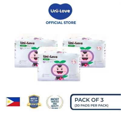 UniLove Slim Fit Baby Pants 30s (Medium) Pack of 3 - Hypoallergenic | Super Absorbent | Ultrasoft | Neutralizes PH Level | Double Leakguard | Pants type | Breathable