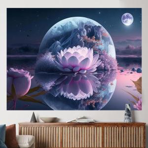 Guofeng Lotus R Dream Kain Gantung Kain Latar Belakang Bilik Tidur Kain Dinding Ruang Tamu Hiasan Kain Latar Belakang Dinding Lukisan Dinding Keburukan