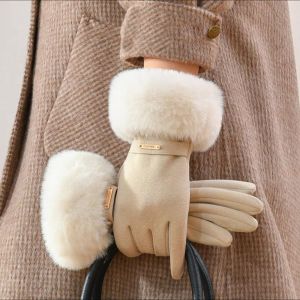 SWEET TIM ถุงมือกันหนาว นุ่มนวล ถุงมือขนนุ่ม หนา กำมะหยี่ ถุงมือผู้หญิง เล่นสกี แบบเกาหลี ถุงมือฤดูหนาว ฤดูหนาว