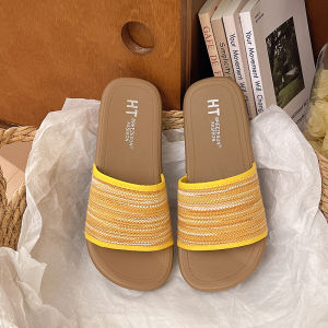 Free Shipping Flat-Soled Retro-Style Woven Open-Toe Sandals For Women Perfect For Summer Wear 2026 New Collection Versatile And Trendy Pairs Well With Dresses