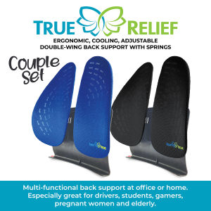 Couple set! True Relief Double-wing Ortho-Lumbar & Back Support with Adaptive Spring Suspension (2 for $99) UP $141.80