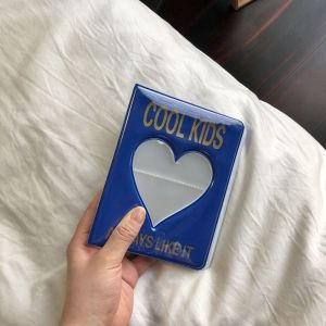 NOBLELYN 64 Pockets Photo Album PVC Hollow Name Card Book Love Heart Photo Holder Women