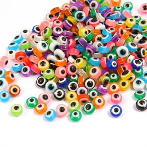 50pcs/ Lot 6-10mm Selective Colour Resin Beads Eye Flat Beads for Handmade Jewelry Making Diy Bracelet/ Necklace Accessories