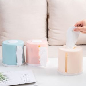 CLARO Plastic Roll Tissue Box Durable Cylinder Napkin Holder Multifunctional Solid Color Paper Towel Box Household Use