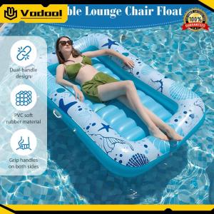 PVC Inflatable Tanning Water Lounge Chair Dual-Use Sunbathing Floating Raft Large Folding Float Row Swimming Pool Accessories