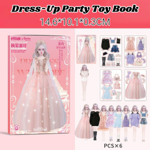 Quiet Book Magnetic Dress Up Toy Princess Stickers Clothes Girl DIY Handmade Paper Doll Mainan Budak