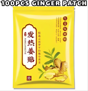 JBox# 100pcs Premium Ginger Pain Relief Patches - Blood Circulation & Joint Pain Management Plasters