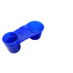 Automatic Water Drinker Blue Cup Plastic Double Cup Bird Water Drinker Bird Feeder Bowl