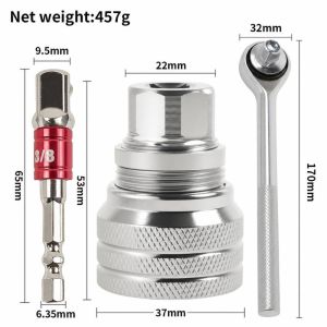 NOWNICE 1Set Thanh 3/8 inch Bộ cờ lê đa năng 10-19mm Chống gỉ Bộ chuyển đổi mán điện Dễ dàng Độ cứng cao Ổ cắm ma thuật có thể điều chỉnh Dụng cụ đa chức năng
