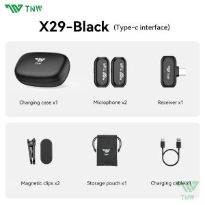 TNW X29 Wireless Lavalier Microphone Combo Version Magnetic Mic AI Noise Cancelling for Vlogging