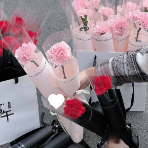 20pcs Clear Fresh Flower Packaging Paper Single Rose Bouquet Packaging Paper for ValentineS Day