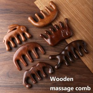 Lược massage bằng gỗ mới Máy mát xa da đầu Dầu mát xa da đầu Dụng cụ mát xa bằng gỗ AMS012026