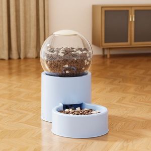 PAXTONE Plastic Automatic Pet Feeder Large Capacity Neck Protection Pet Food Bowl Drinking Fountain Visual Window Dog Water Dispenser For Cats Dogs