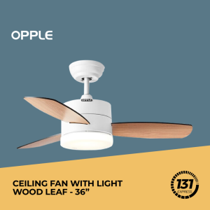 Opple Wood Leaf Ceiling Fan w/ Light  Chunjing Series 3 Speeds 3 Colors Temp 5 Timer Remote Silent