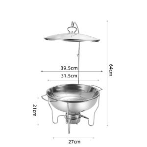 Stainless Steel Food Warmer Buffet Stove With Glass Cover And Hook Chafing Dish Food Warmer Gold Alcohol Stove Hot Pot Stove With Circular Grinding Plate Buffet Set With Glass Lid Adjustable Temperature For Kitchen Dining Gatherings Camping Party
