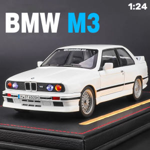 【RUM】1:24 Scale BMW M3 E30 Alloy Car Model Light & Sound Effect Diecast Car Toys for Boys Birthday Gift Kids Toys Car Collection