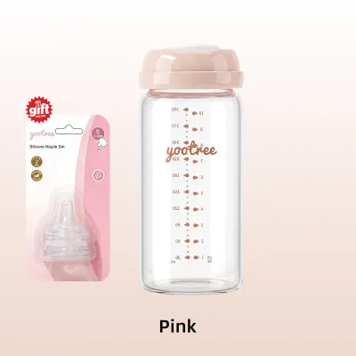 yootree Glass Breast Milk Storage Bottle (3x300ml)Glass Breast Milk Storage Bottle Gift Set Vacuum sealed design retains breast milk nutrients
