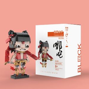 เนชา บล็อกตัวต่อ Fengshen สินค้าภาพยนตร์ Fangtouzai เด็กปีศาจ ประกอบ Naohai ฟิกเกอร์ ตกแต่งมือถือ เข้ากันได้กับเลโก้