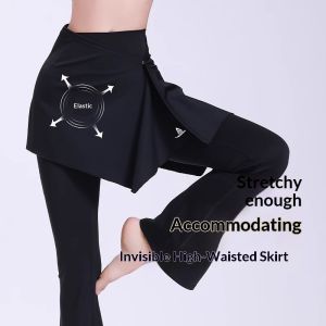 SERENEGLOW High Elastic Yoga Thigh-Length Skirt Womens Outer Wear Anti-Exposure One-Piece Sports Fitness Skirt No Sense of Presence Fart Curtain