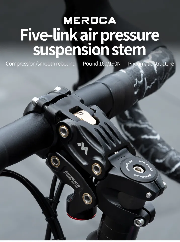 MEROCA Air-Pressured Suspension Stem with Clamp 20MM Travel  Adjustable Damping Alloy Design for Comfort MTB/Cyclocross Riding