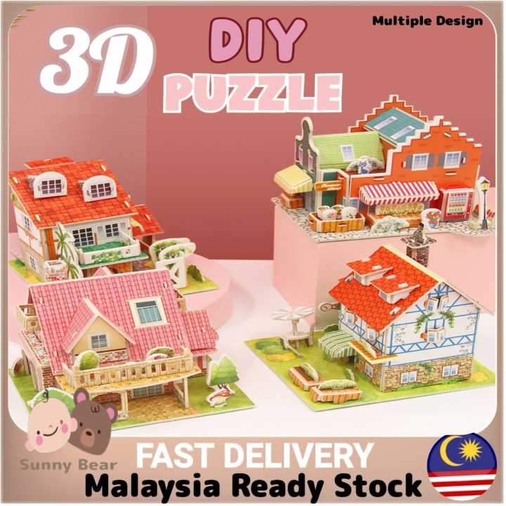 3D DIY Building Cardboard Puzzle Early Learning Educational Toys ...
